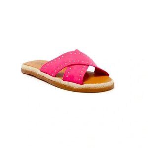 Nordstrom Rack "Phoebe" BNWOT espadrille slide sandal size 7.5 NEW pink studded